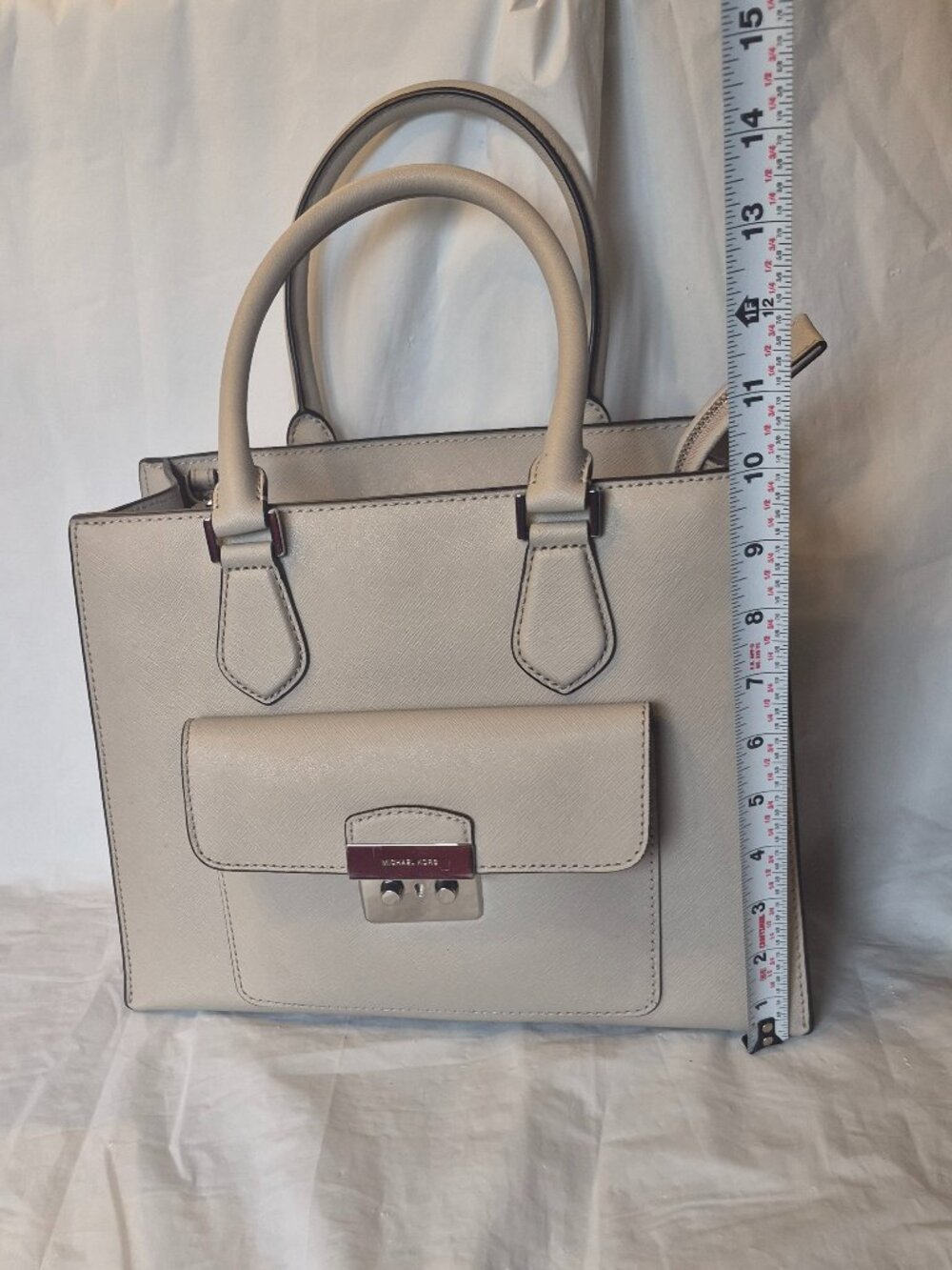 Micheal Kors Beige Bridgette Satchel Handbag - Picture 7 of 15